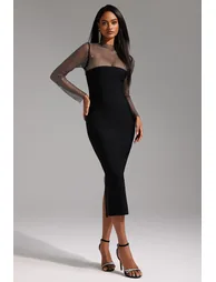 Emmi Long Sleeve Bandage Midi Dress
