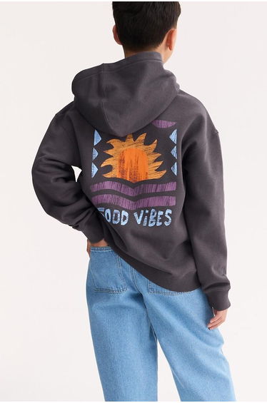 Printed Fleece Oversized Hoodie