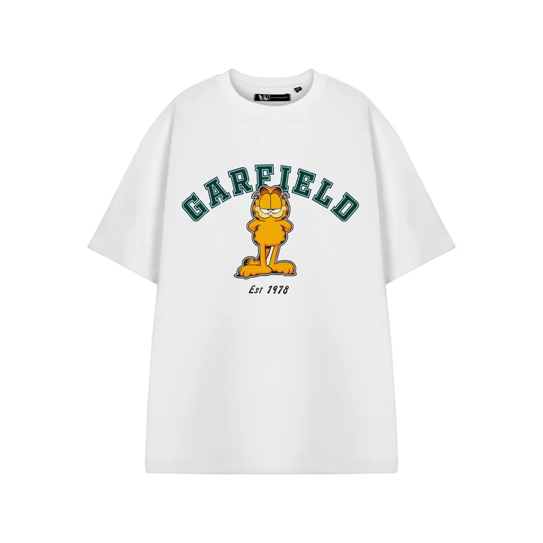 Garfield Unisex Adult Collegiate Short-Sleeved T-Shirt - White