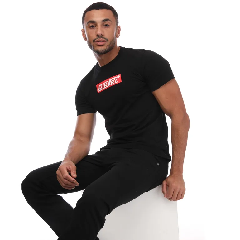Men's Diesel T-DIEGOR T-Shirt in Black - 3