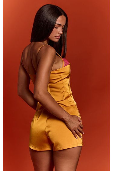 Golden Yellow Bonded Satin Hot Pants product thumbnail 3
