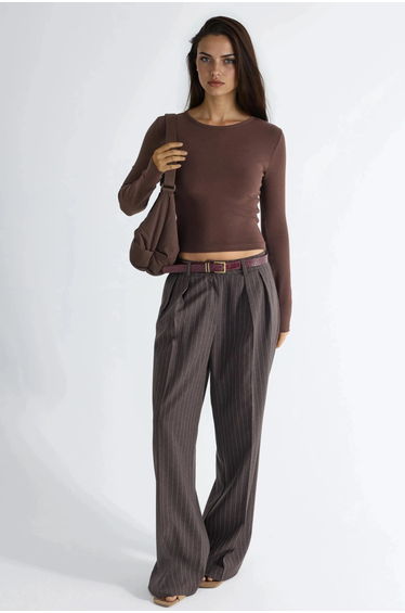 BUSEM Long Sleeve Crew Neck Blouse