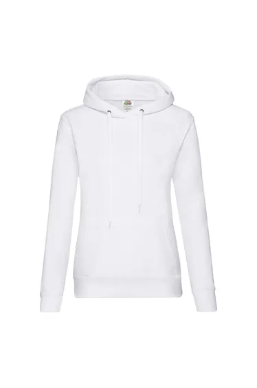 Fruit of the Loom Womens/Ladies Classic Hooded Lady Fit Sweatshirt - White