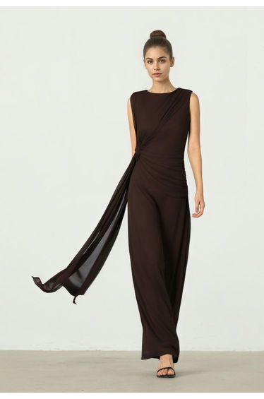 Brown Mesh Dress