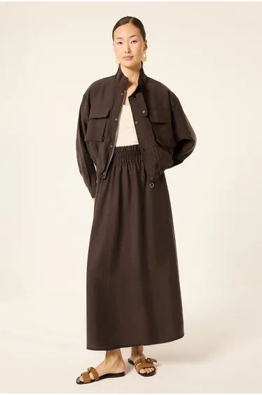 BOMBER JACKET SKIRT SUIT WITH POCKETS