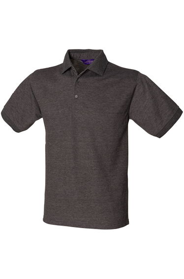 Henbury Mens Short Sleeved 65/35 Pique Polo Shirt - Charcoal