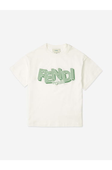 Fendi Boys Logo T-Shirt in White