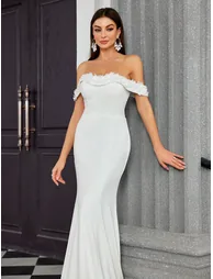 Leely Women's Elegant Off the Shoulder Mermaid Dress - 5