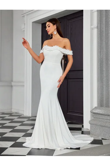 Leely Women's Elegant Off the Shoulder Mermaid Dress