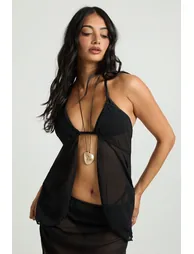 Halter Top and Maxi Skirt Co-ord - black - 2