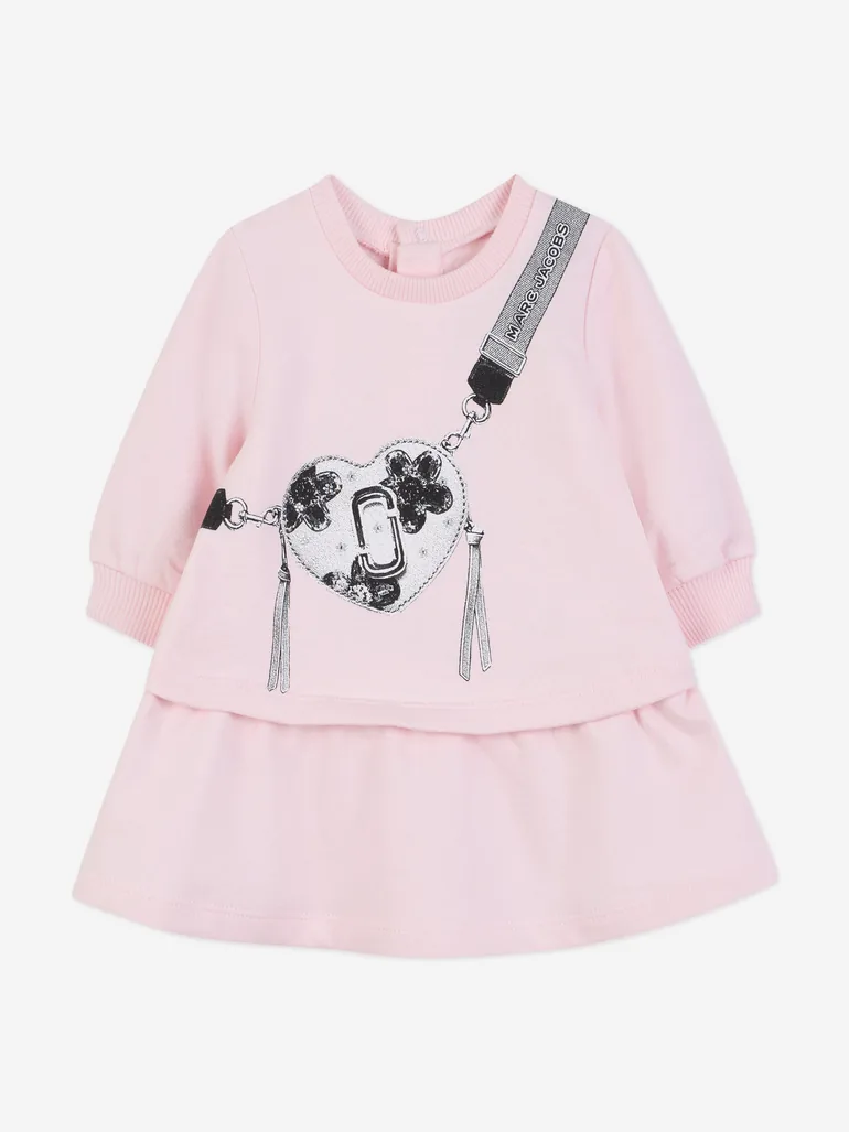 little marc jacobs pink dress MARC JACOBS Younger Girls Pink Logo Dress