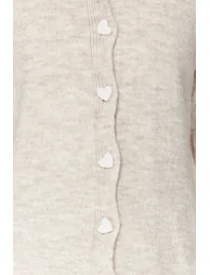 Stone Pearl Buttoned Knitwear Cardigan Trousers Two Piece Set - 3
