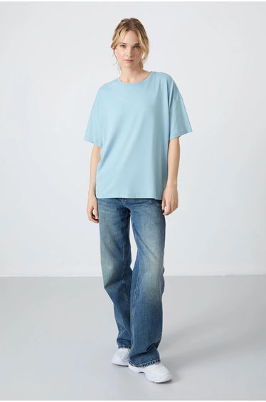 TOMMY Oversized Cotton-Modal Crew Neck T-Shirt