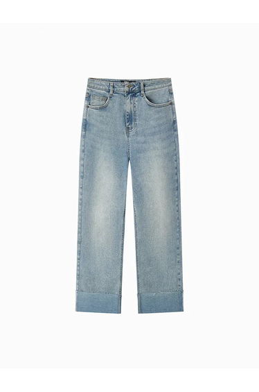 Women's Acide Washed Denim Pants