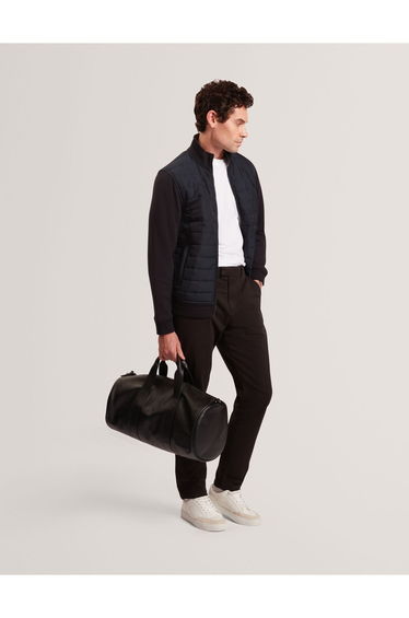 Durano Ls Regular Fit Quilted Funnel Neck Black