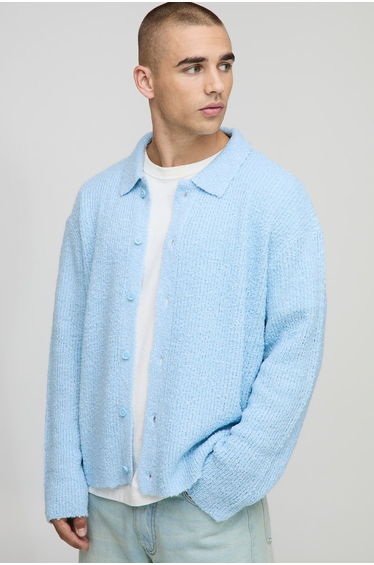 Boxy Fit Brushed Knitted Shirt