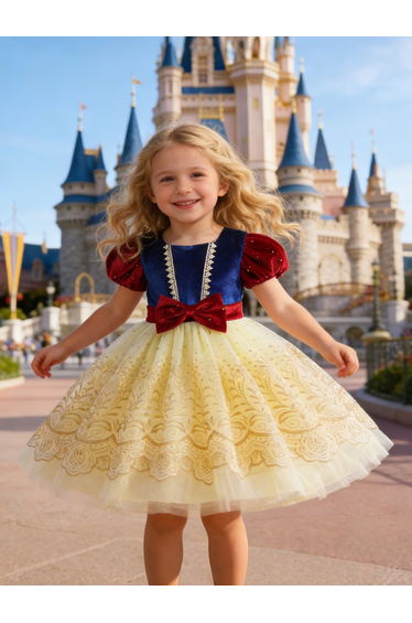Girls Embellished Snow White Princess Dress