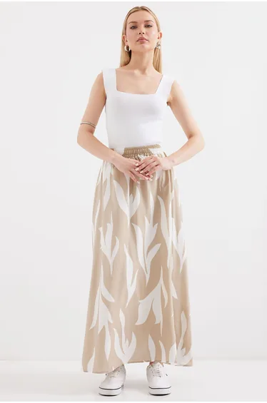 Patterned Long Skirt