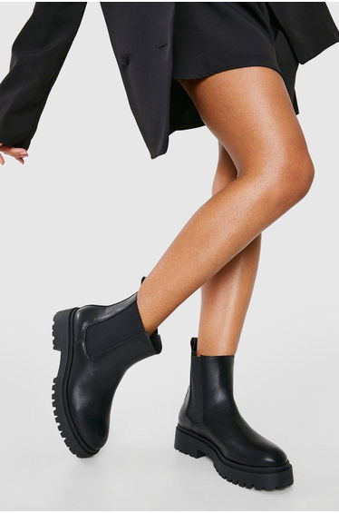Wide Fit Back Tab Chelsea Boots - black