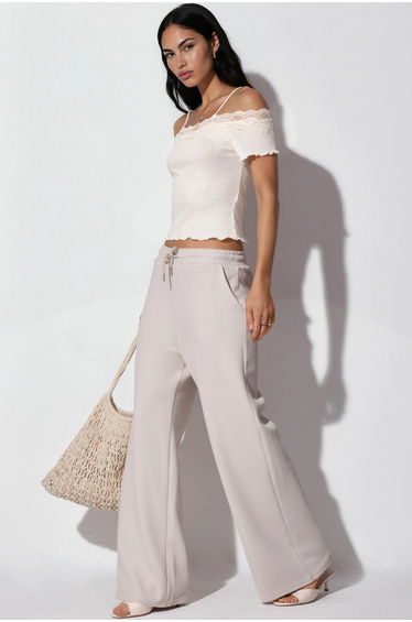 BUSEM Ribbed Drawstring Waist Pants