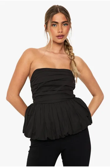 Cotton Poplin Puffball Bandeau