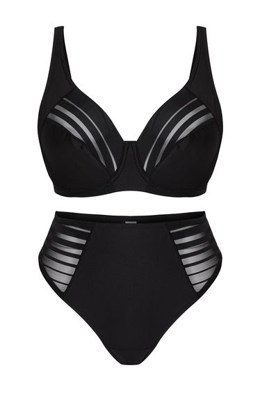 Black Striped Plus Size Lingerie Sets