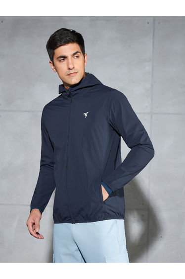 Solid Hooded Zipper Jacket
