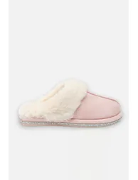 Lemonade Crystal Trim Cosy Slippers Pink - 1