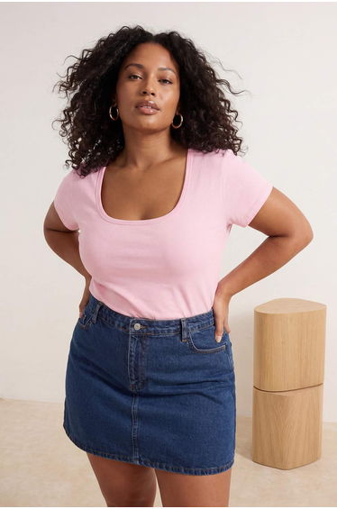 Pink Soft Soft Fabric Knitted Plus Size Blouse