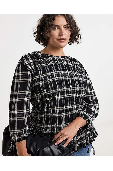 Check Shirred Top