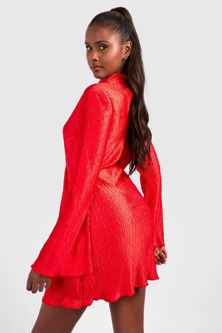 red long sleeve shift dress Red Oversize Shirt Dress / Valentine's Day Gift for Her / Long Red Dress / Asymmetric Collar Dress / Gift for Girfriend METD0162