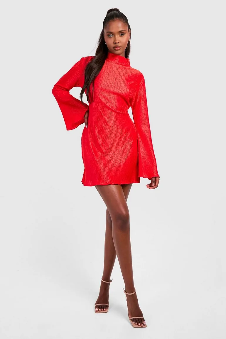 flare sleeve shift dress Chelsea Bell Sleeve Shift Mini Dress