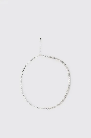 Spliced Chain Necklace - silver