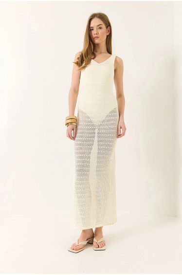 LUCCI V-Neck Slit Dress