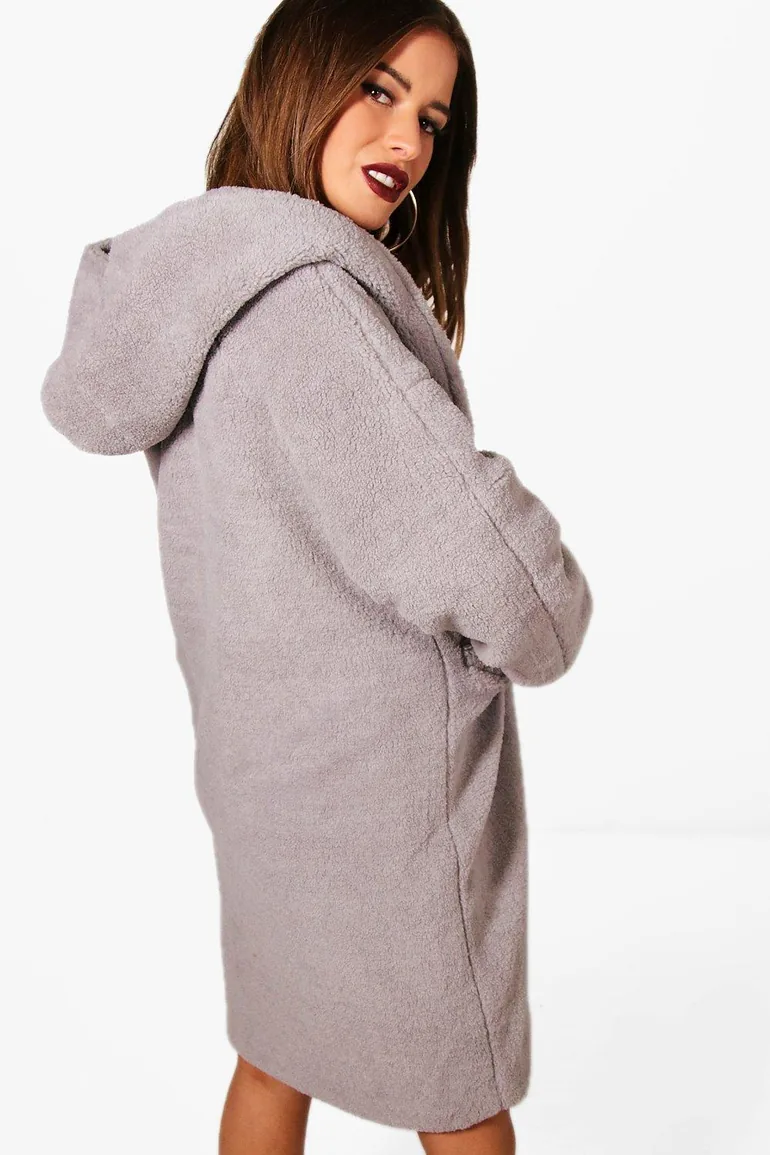 Petite Nicola Oversized Hooded Teddy Coat - camel - 3