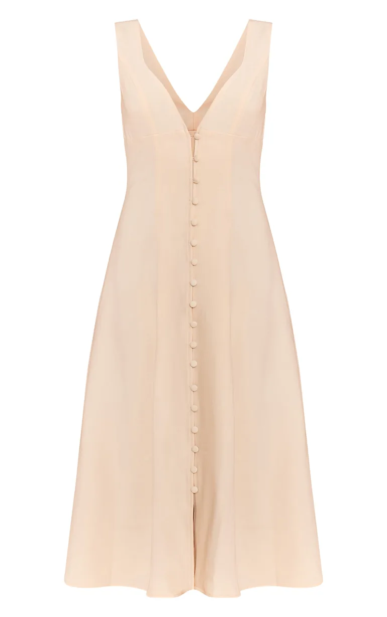 white christmas dresses Plunging V Neck Halter Gown - Cream