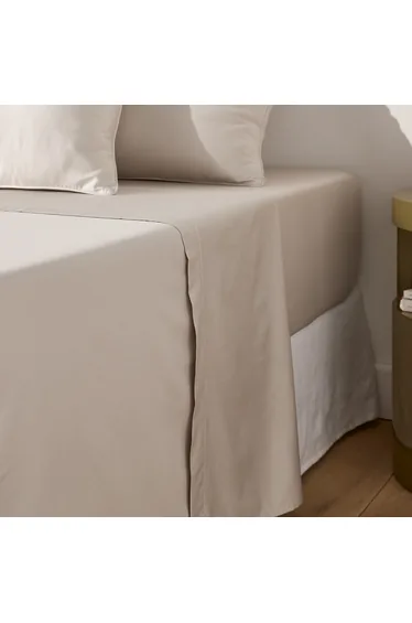 شرشف سرير قطن ساتين سادة