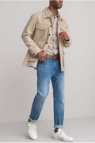 Mid-Length Utility Jacket in Cotton
