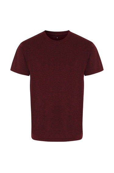 TriDri Mens Performance T-Shirt - Burgundy/Black Melange