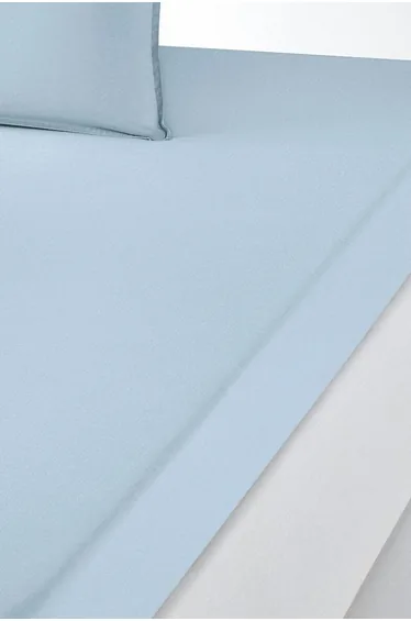 شرشف سرير قطن مغسول سادة بحواف مطاطية