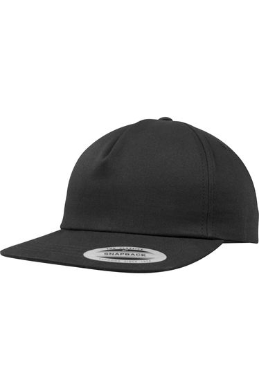 Yupoong Flexfit Unisex Unstructured 5 Panel Snapback Cap - Black