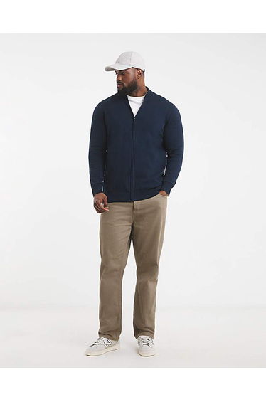Dark Navy Zip Funnel Neck Knit Cardigan