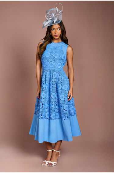Lace Sleeveless Midi Dress
