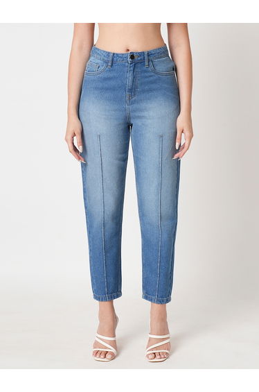 High Rise Regular Fit Faded Jeans