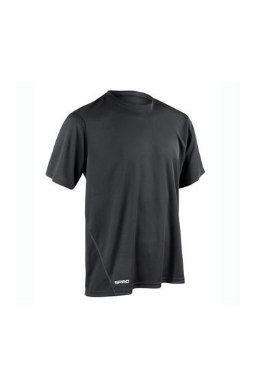 Spiro Mens Quick Dry Short-Sleeved T-Shirt - Black