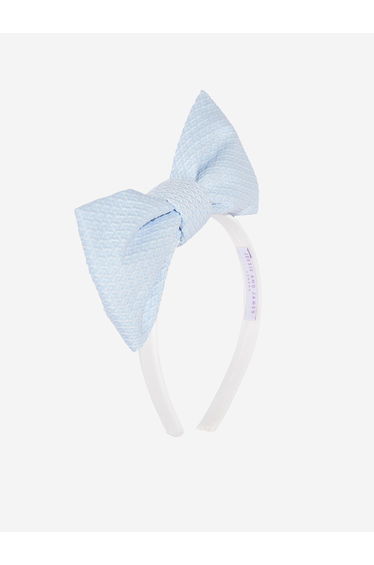 Girls Origami Dotty Jacquard Bow Headband in Blue