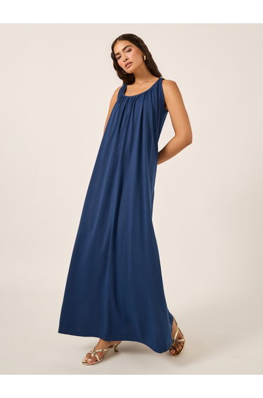 Plain Sleeveless A-Line Maxi Dress