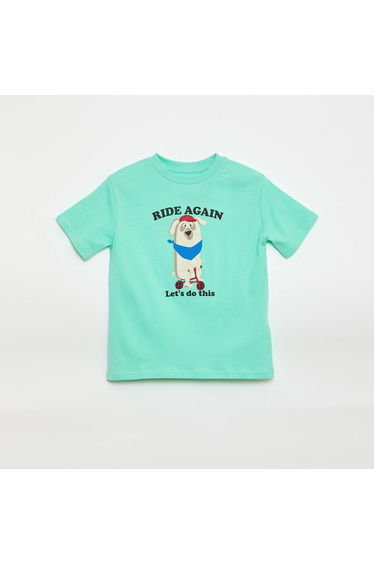 Printed Short-Sleeve T-Shirt BLUE