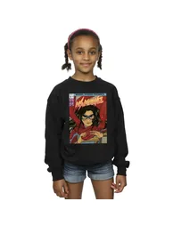 Marvel Girls Ms Marvel Comic Poster Sweatshirt - Black