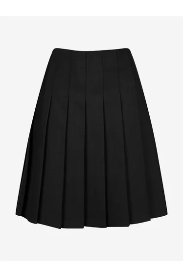 Zeco Girls School Senior Stitch Down Pleat Eco Skirt in Black